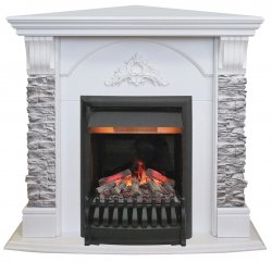 Каминокомплект RealFlame Athena Corner GR STD/EUG/25/25&#039;5 WT с очагом 3D Oregan