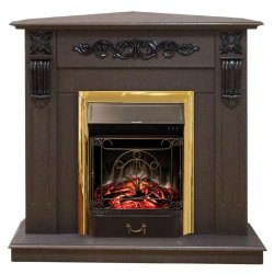 Каминокомплект RealFlame Dominica Corner STD/EUG DN с очагом Majestic Lux Brass S