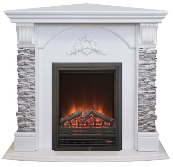 Каминокомплект RealFlame Athena Corner GR STD/EUG/25/25&#039;5 WT с очагом Eugene