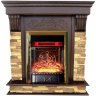 Каминокомплект Interflame Брайт темный дуб с очагом Majestic FX M Brass